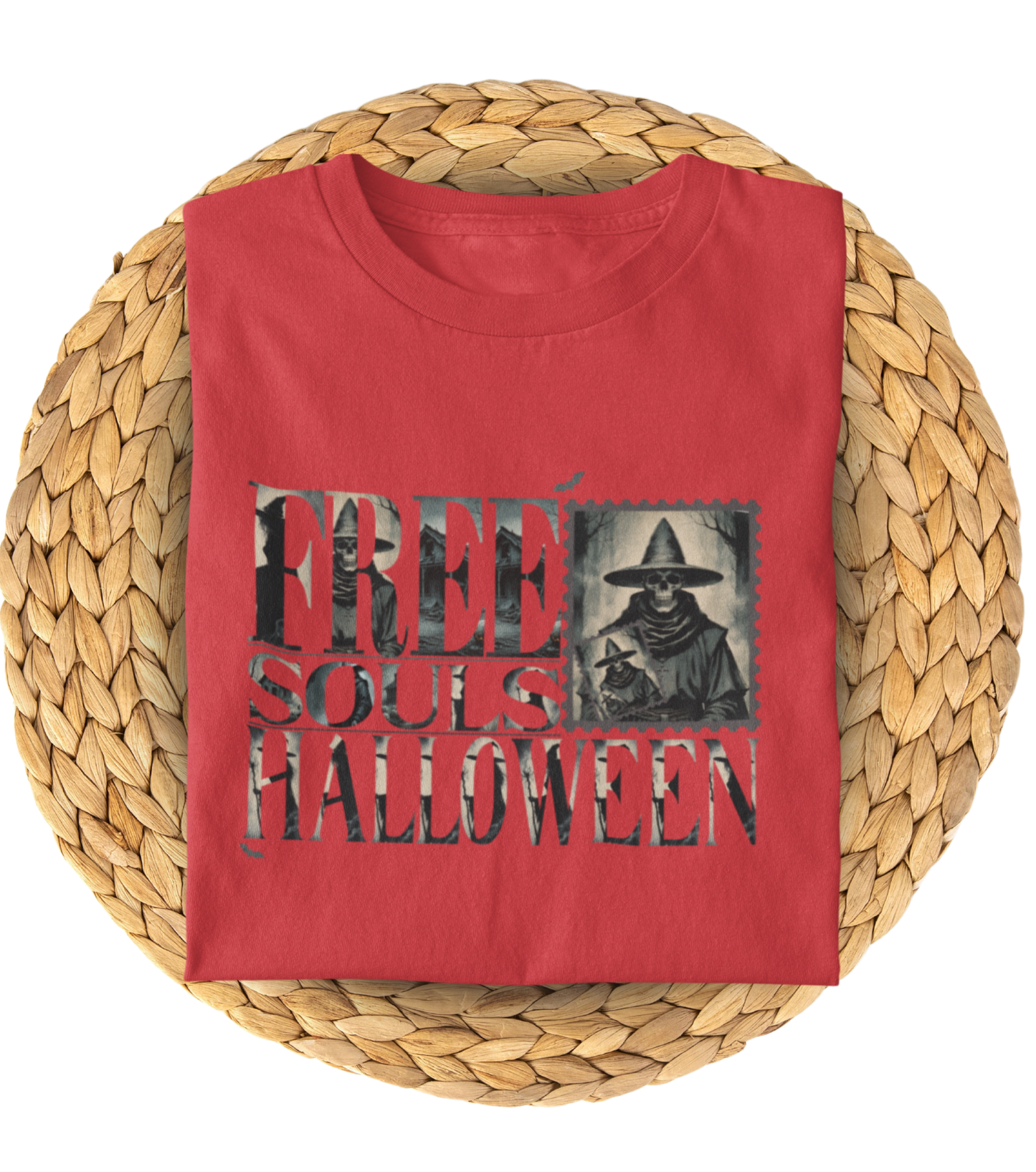 Men's Halloween T-shirt "Free Souls" - Fall Fashion with a Rebel Attitude and Free Spirit with a Gothic Touch and Wild Spirit