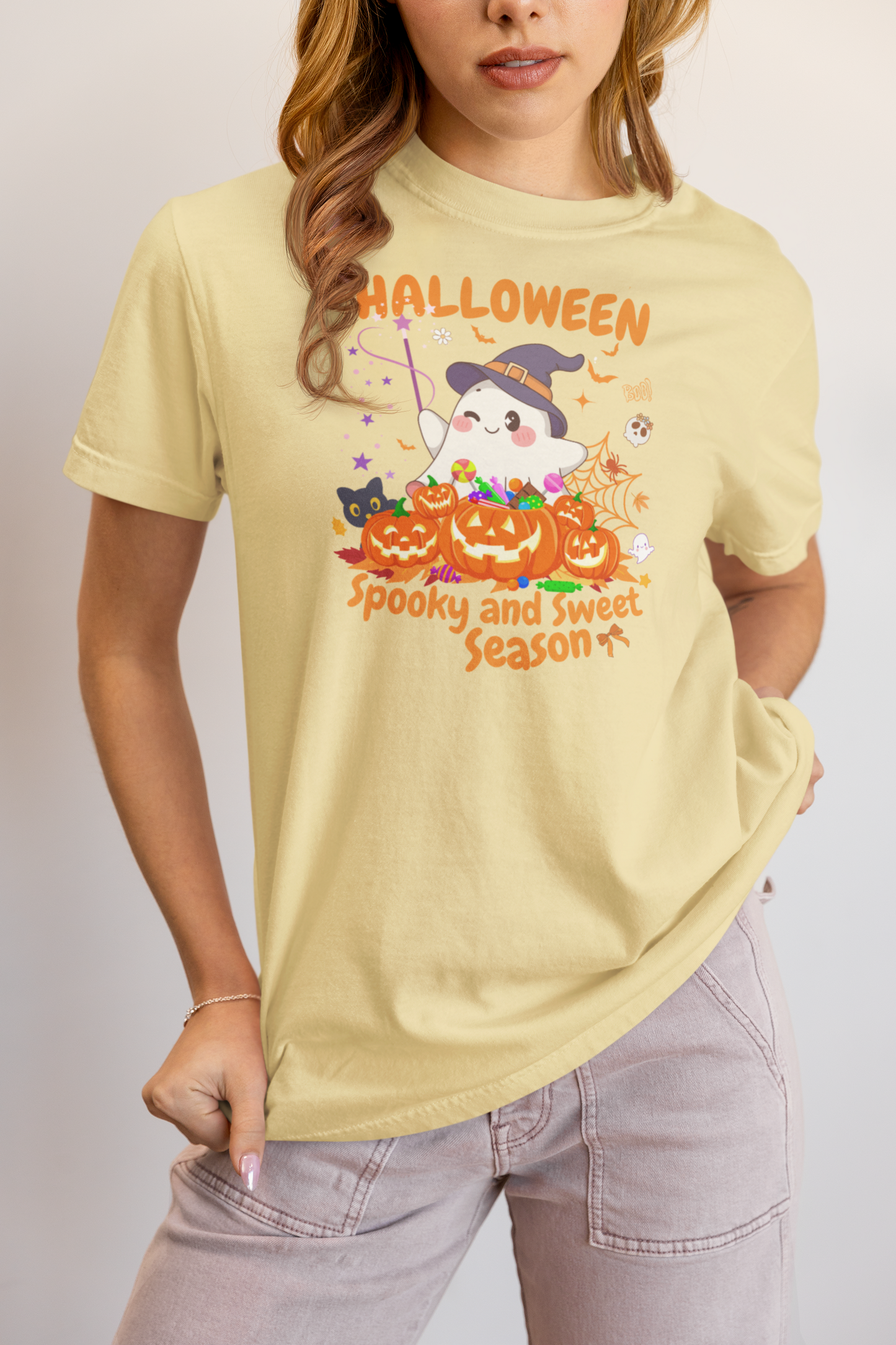 Spooky Ghost Halloween T-Shirt, Funny Halloween T-Shirt, Festive Casual Wear, Party Costume, Fall Clothes.