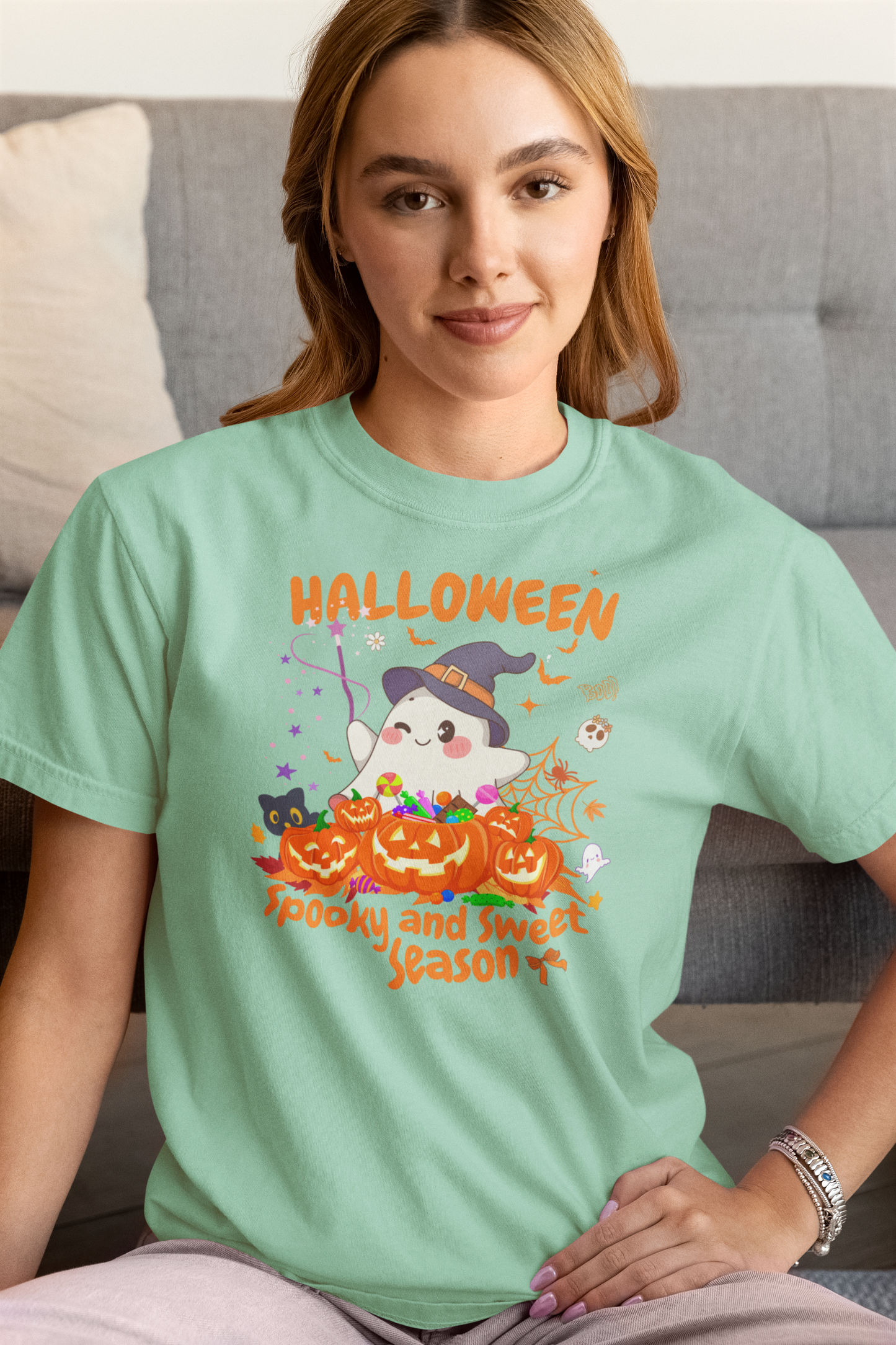 Spooky Ghost Halloween T-Shirt, Funny Halloween T-Shirt, Festive Casual Wear, Party Costume, Fall Clothes.