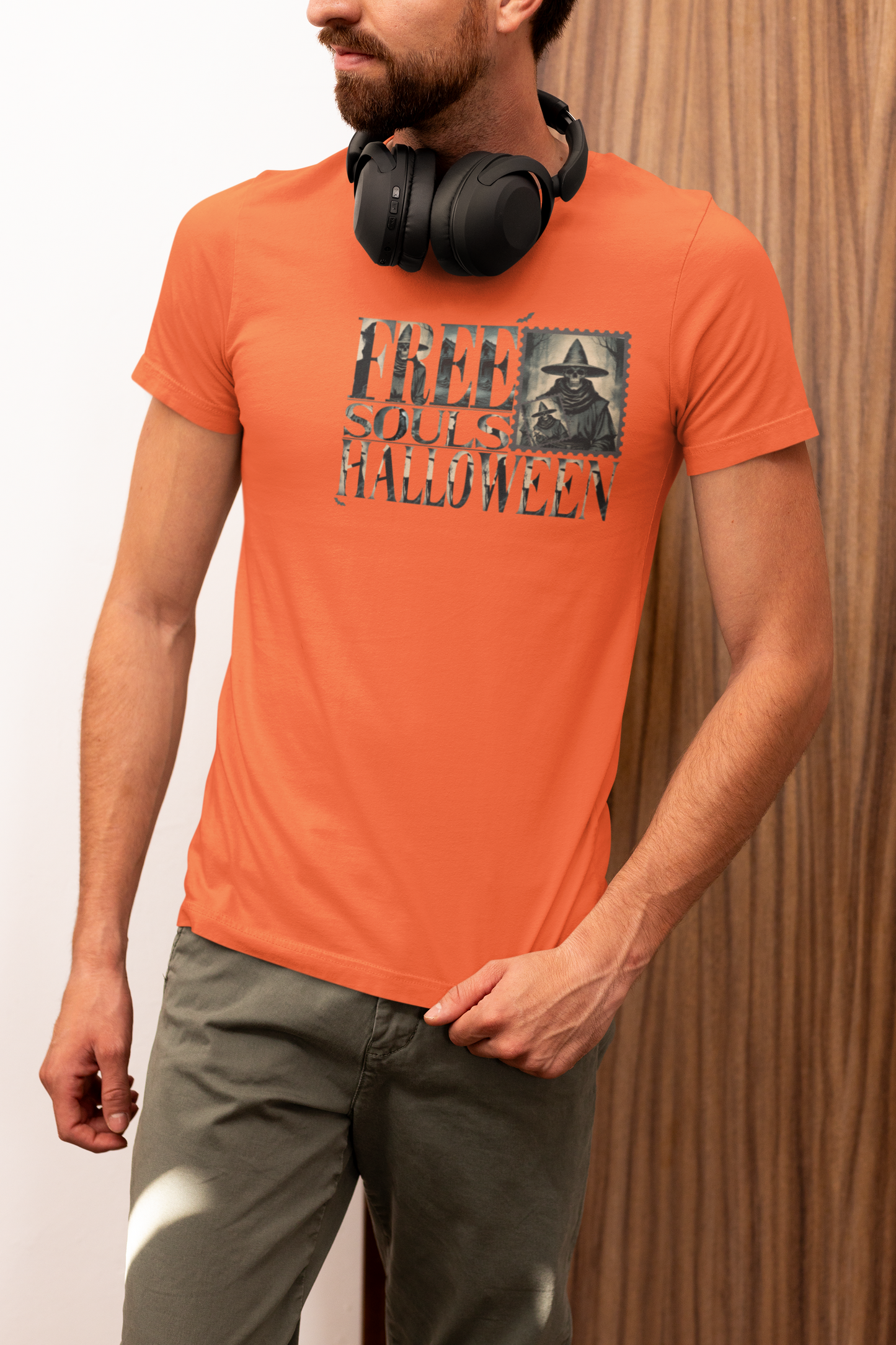 Men's Halloween T-shirt "Free Souls" - Fall Fashion with a Rebel Attitude and Free Spirit with a Gothic Touch and Wild Spirit