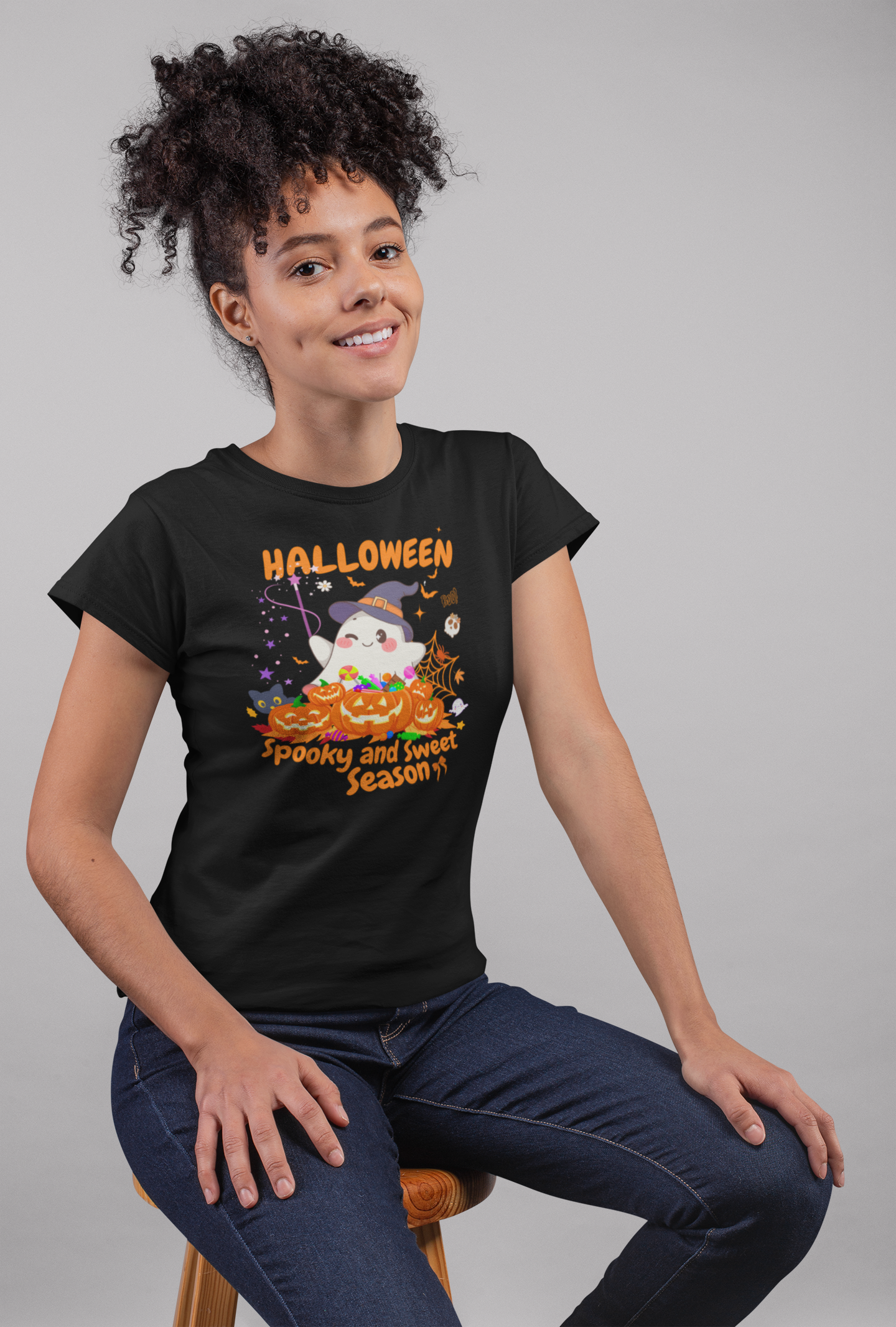 Spooky Ghost Halloween T-Shirt, Funny Halloween T-Shirt, Festive Casual Wear, Party Costume, Fall Clothes.