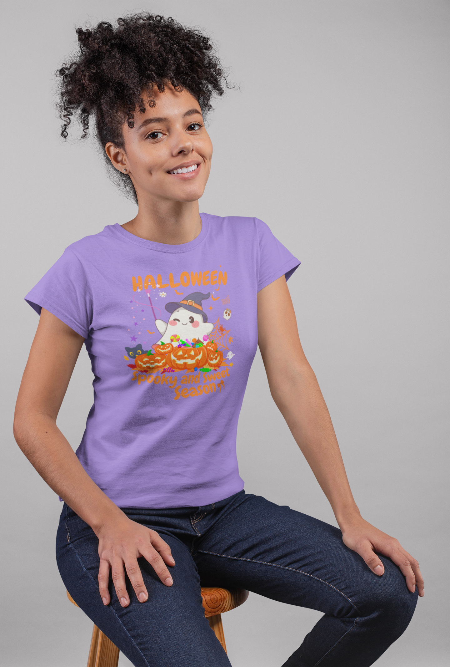 Spooky Ghost Halloween T-Shirt, Funny Halloween T-Shirt, Festive Casual Wear, Party Costume, Fall Clothes.