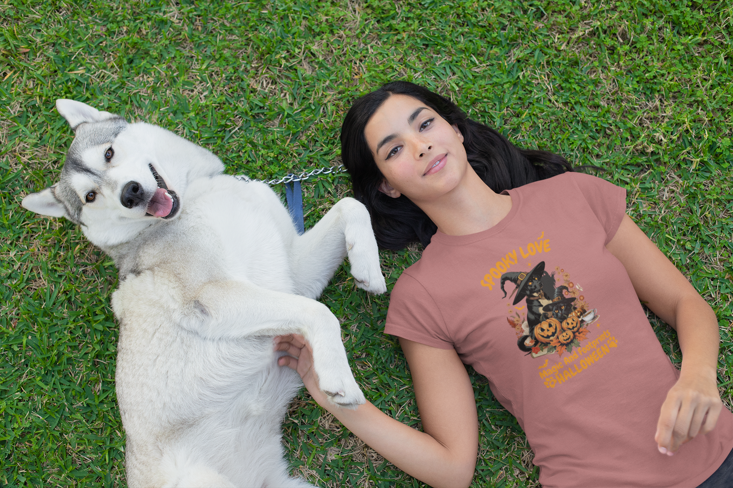 Halloween Spooky Love Tee, Unisex Jersey Tee, Fun Fall Shirt, Pumpkin Shirt, Magic Footprints, Halloween Costume Top