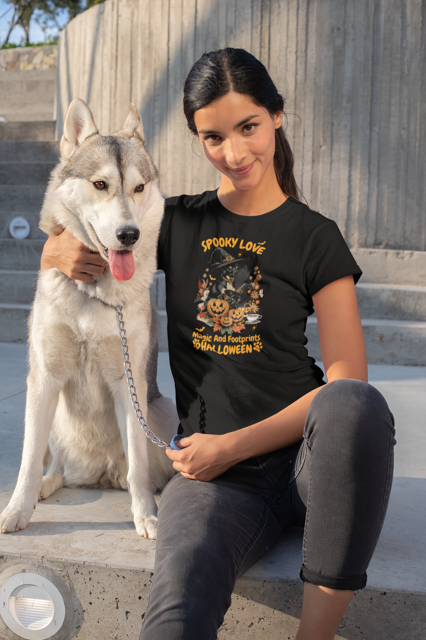 Halloween Spooky Love Tee, Unisex Jersey Tee, Fun Fall Shirt, Pumpkin Shirt, Magic Footprints, Halloween Costume Top