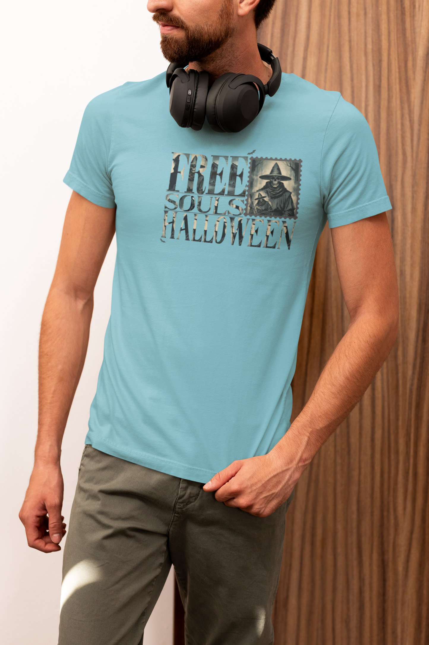 Men's Halloween T-shirt "Free Souls" - Fall Fashion with a Rebel Attitude and Free Spirit with a Gothic Touch and Wild Spirit
