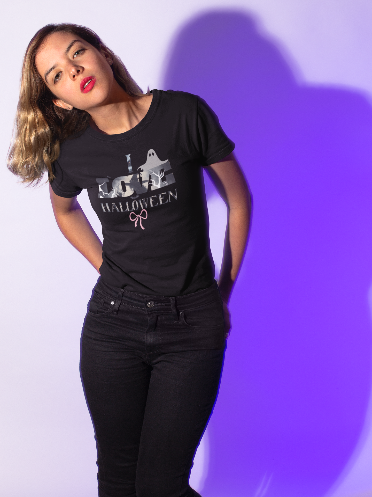 Flirty Halloween Love Witch T-Shirt – Women's Fall Style, Witchy Fashion, Spooky and Charming Clothing, Great for Trick or Treating and Seasonal Gift