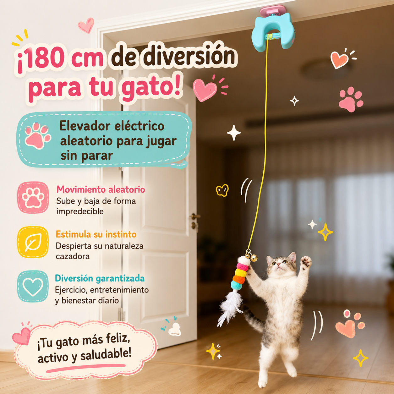 ELECTRIC BUNGEE YO-YO TOY FOR CATS