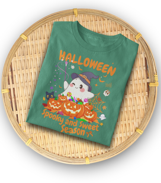Spooky Ghost Halloween T-Shirt, Funny Halloween T-Shirt, Festive Casual Wear, Party Costume, Fall Clothes.
