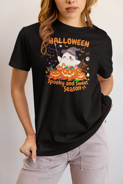 Spooky Ghost Halloween T-Shirt, Funny Halloween T-Shirt, Festive Casual Wear, Party Costume, Fall Clothes.