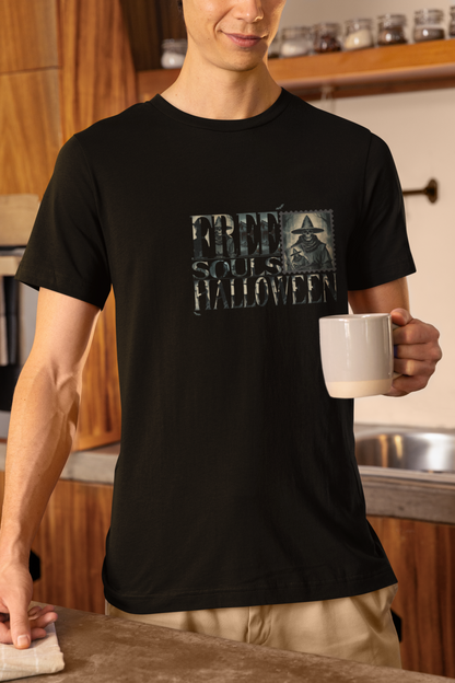 Men's Halloween T-shirt "Free Souls" - Fall Fashion with a Rebel Attitude and Free Spirit with a Gothic Touch and Wild Spirit