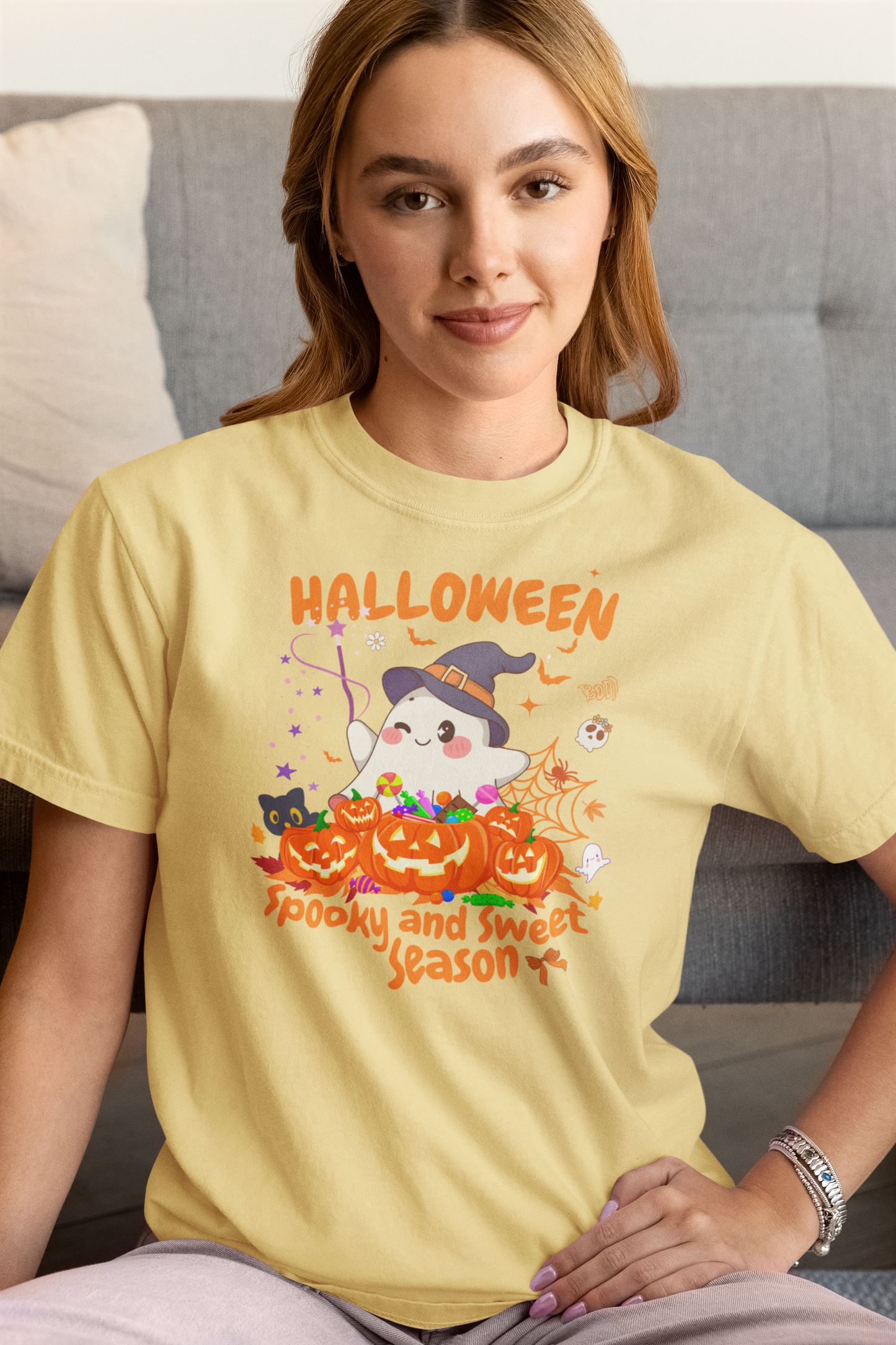 Spooky Ghost Halloween T-Shirt, Funny Halloween T-Shirt, Festive Casual Wear, Party Costume, Fall Clothes.