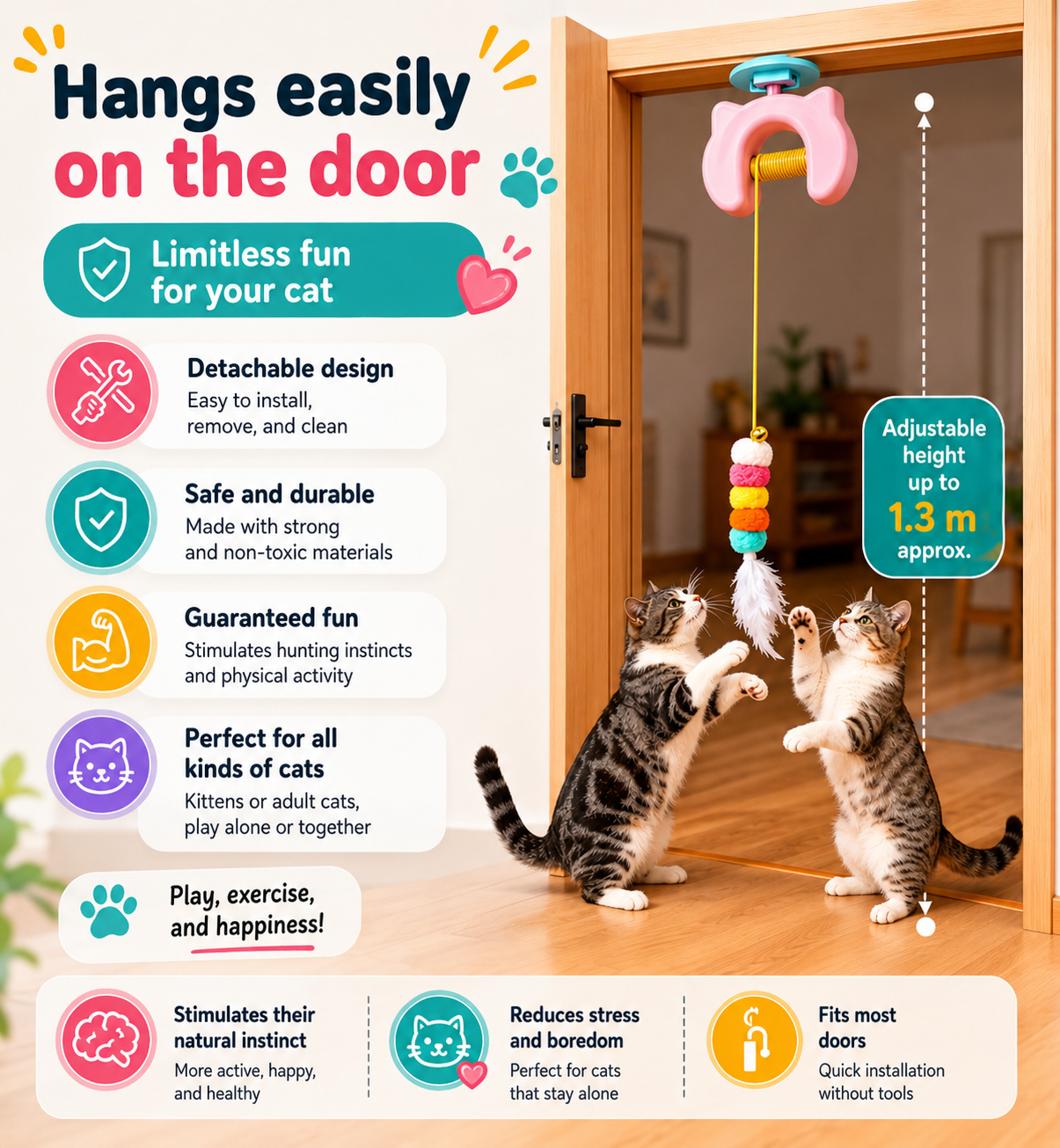 ELECTRIC BUNGEE YO-YO TOY FOR CATS
