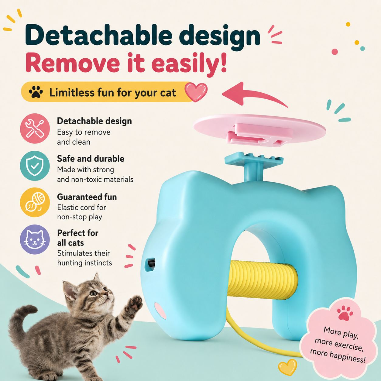 ELECTRIC BUNGEE YO-YO TOY FOR CATS