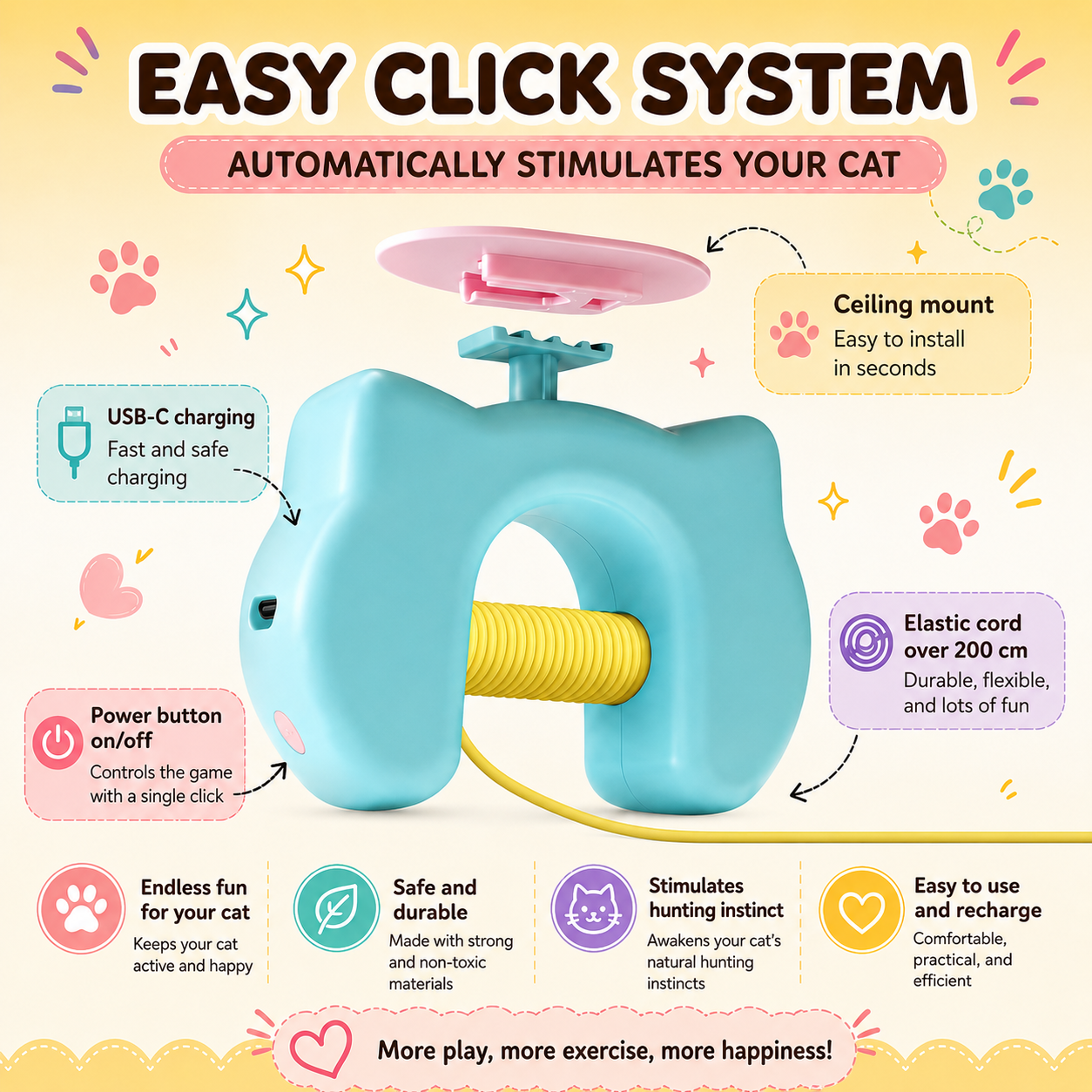 ELECTRIC BUNGEE YO-YO TOY FOR CATS