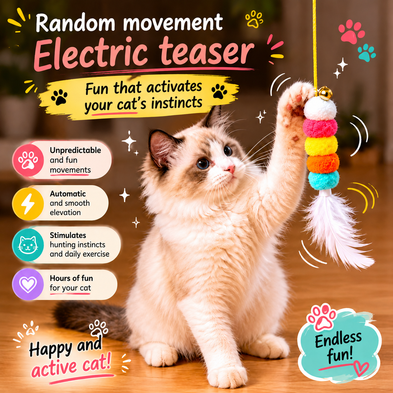 ELECTRIC BUNGEE YO-YO TOY FOR CATS