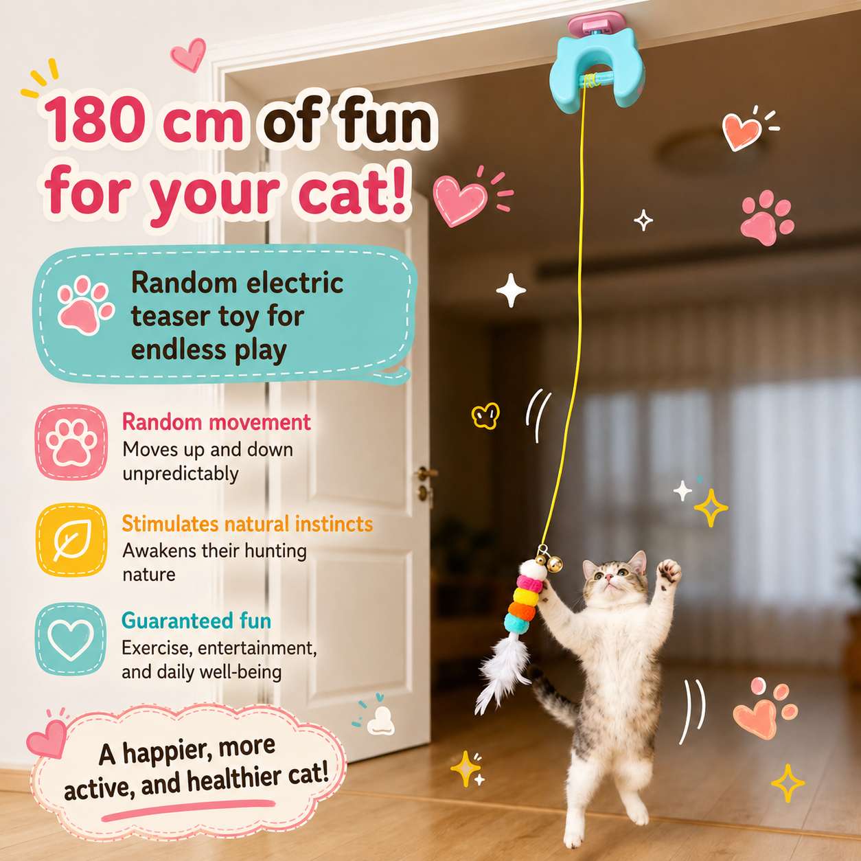 ELECTRIC BUNGEE YO-YO TOY FOR CATS