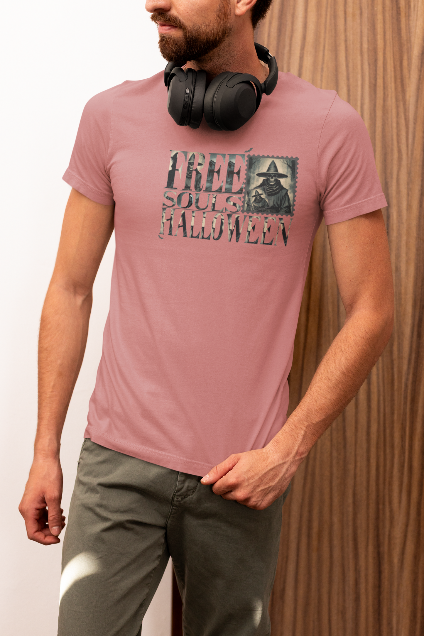Men's Halloween T-shirt "Free Souls" - Fall Fashion with a Rebel Attitude and Free Spirit with a Gothic Touch and Wild Spirit