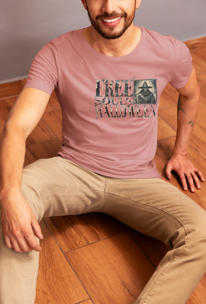 Men's Halloween T-shirt "Free Souls" - Fall Fashion with a Rebel Attitude and Free Spirit with a Gothic Touch and Wild Spirit