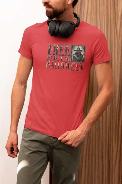 Men's Halloween T-shirt "Free Souls" - Fall Fashion with a Rebel Attitude and Free Spirit with a Gothic Touch and Wild Spirit
