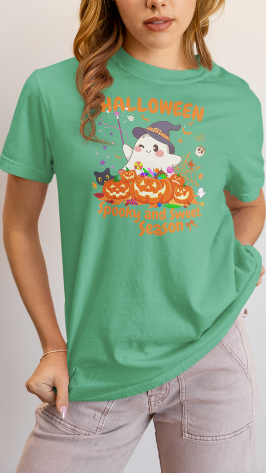 Spooky Ghost Halloween T-Shirt, Funny Halloween T-Shirt, Festive Casual Wear, Party Costume, Fall Clothes.