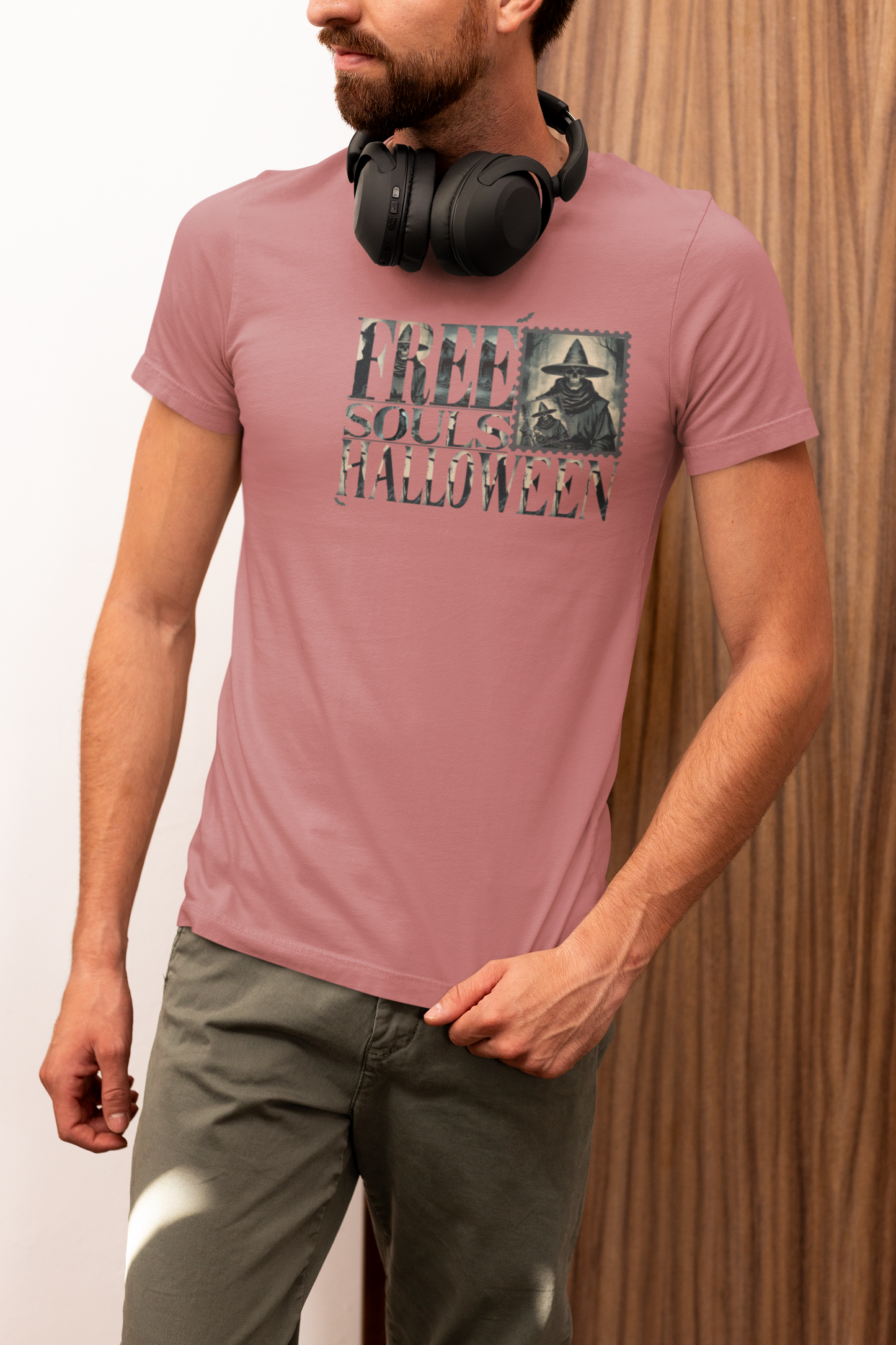 Men's Halloween T-shirt "Free Souls" - Fall Fashion with a Rebel Attitude and Free Spirit with a Gothic Touch and Wild Spirit