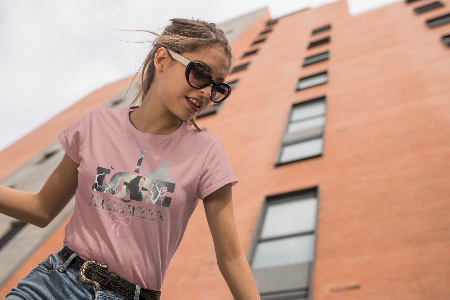 Flirty Halloween Love Witch T-Shirt – Women's Fall Style, Witchy Fashion, Spooky and Charming Clothing, Great for Trick or Treating and Seasonal Gift