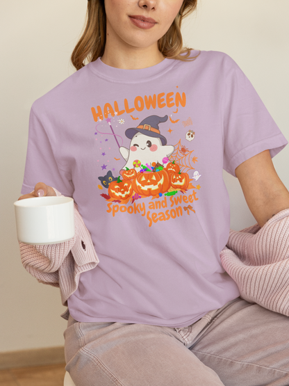 Spooky Ghost Halloween T-Shirt, Funny Halloween T-Shirt, Festive Casual Wear, Party Costume, Fall Clothes.