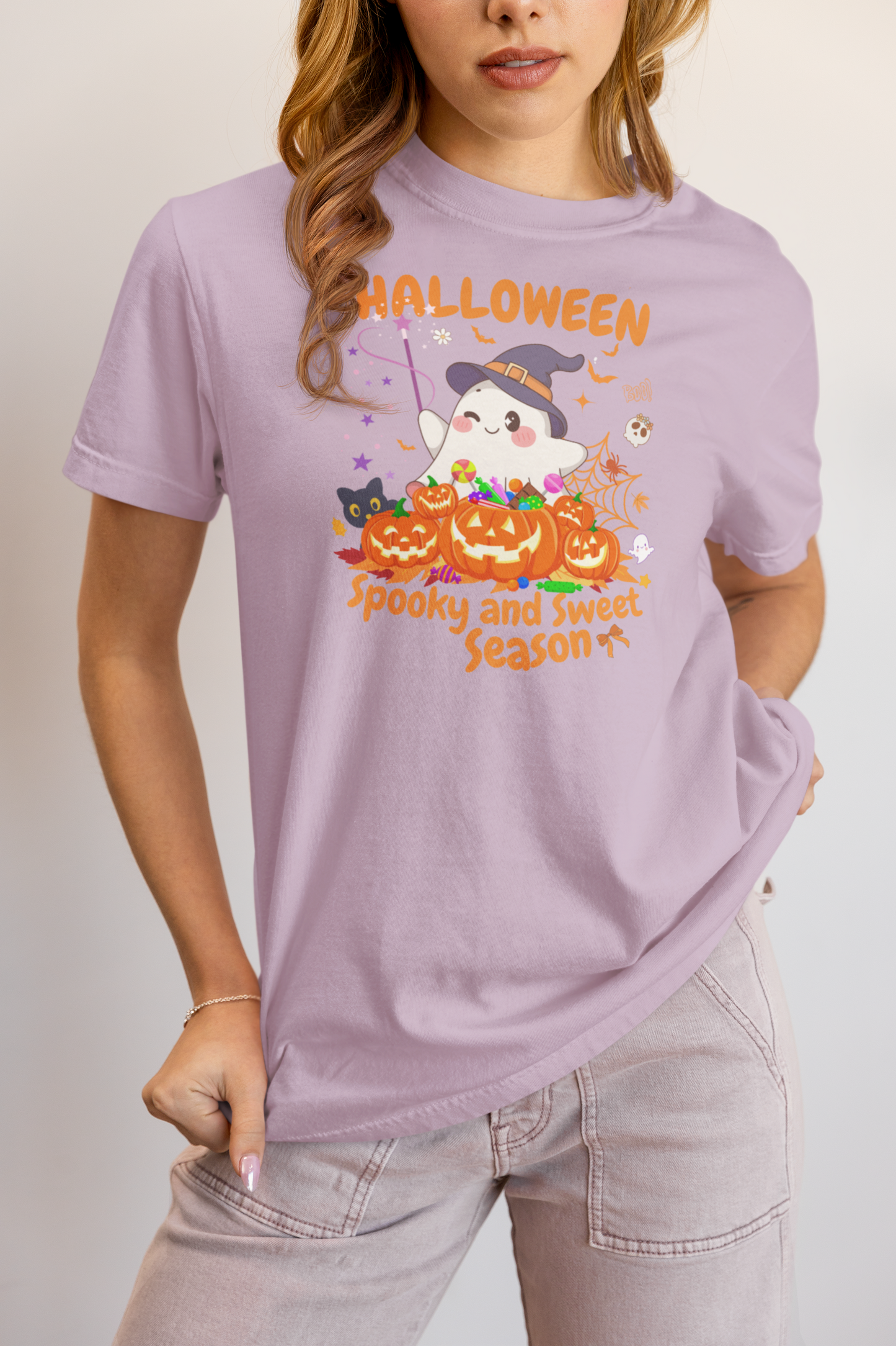 Spooky Ghost Halloween T-Shirt, Funny Halloween T-Shirt, Festive Casual Wear, Party Costume, Fall Clothes.
