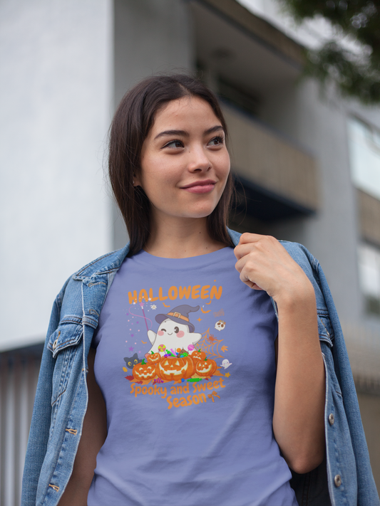 Spooky Ghost Halloween T-Shirt, Funny Halloween T-Shirt, Festive Casual Wear, Party Costume, Fall Clothes.