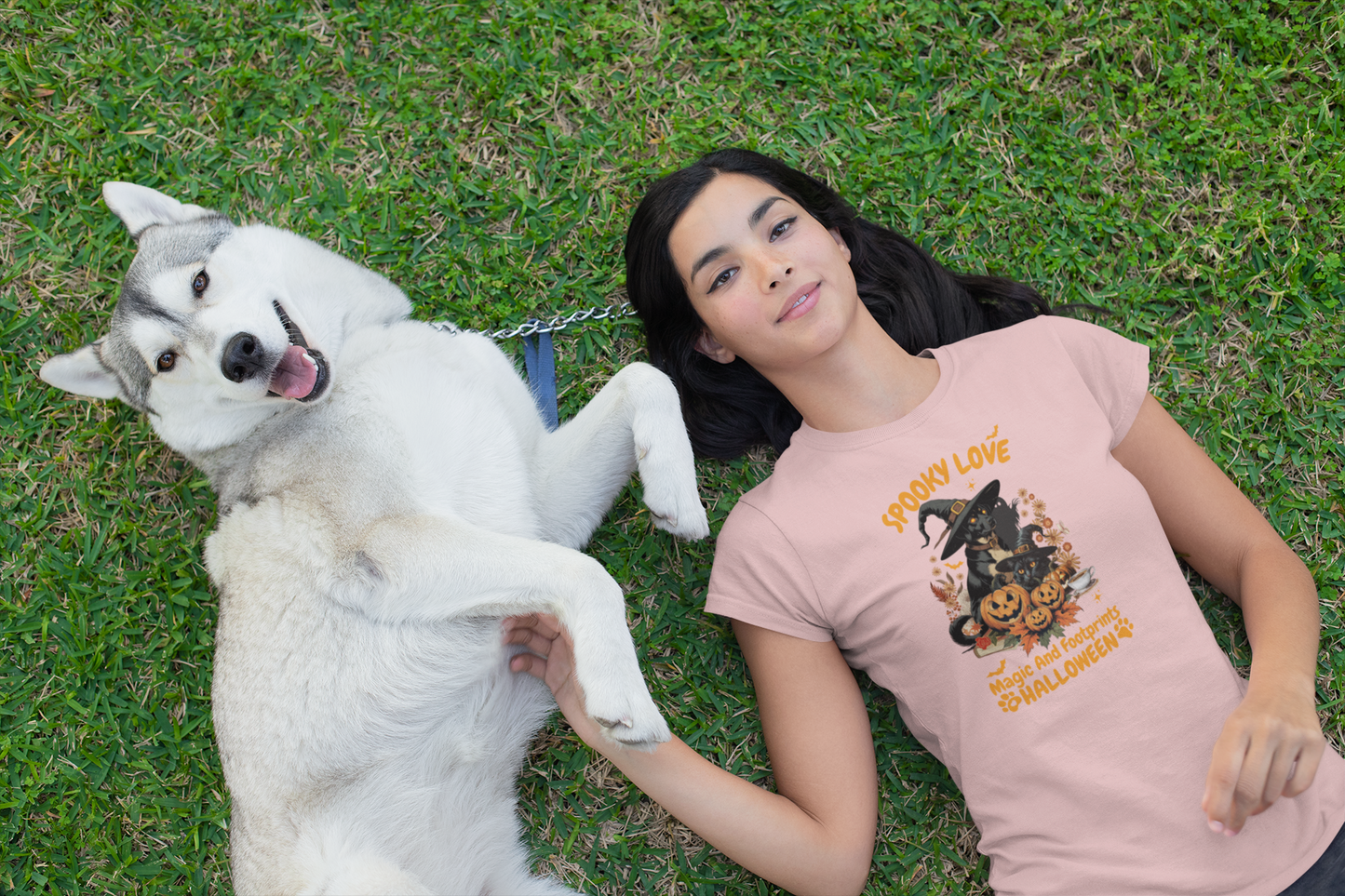Halloween Spooky Love Tee, Unisex Jersey Tee, Fun Fall Shirt, Pumpkin Shirt, Magic Footprints, Halloween Costume Top