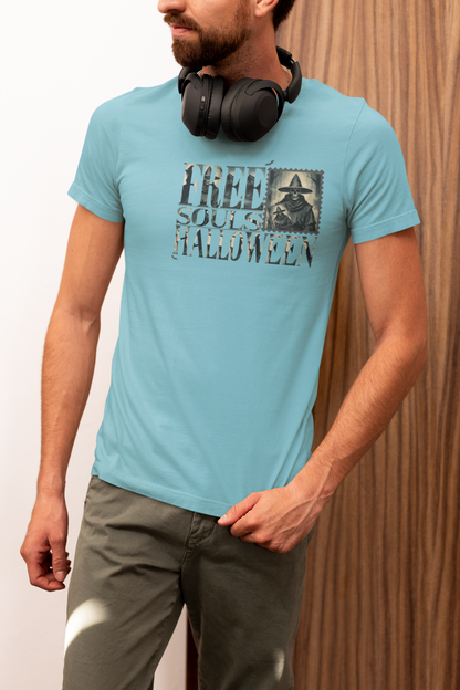 Men's Halloween T-shirt "Free Souls" - Fall Fashion with a Rebel Attitude and Free Spirit with a Gothic Touch and Wild Spirit