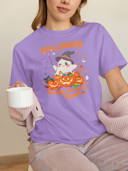 Spooky Ghost Halloween T-Shirt, Funny Halloween T-Shirt, Festive Casual Wear, Party Costume, Fall Clothes.