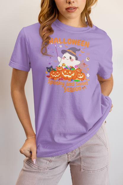 Spooky Ghost Halloween T-Shirt, Funny Halloween T-Shirt, Festive Casual Wear, Party Costume, Fall Clothes.