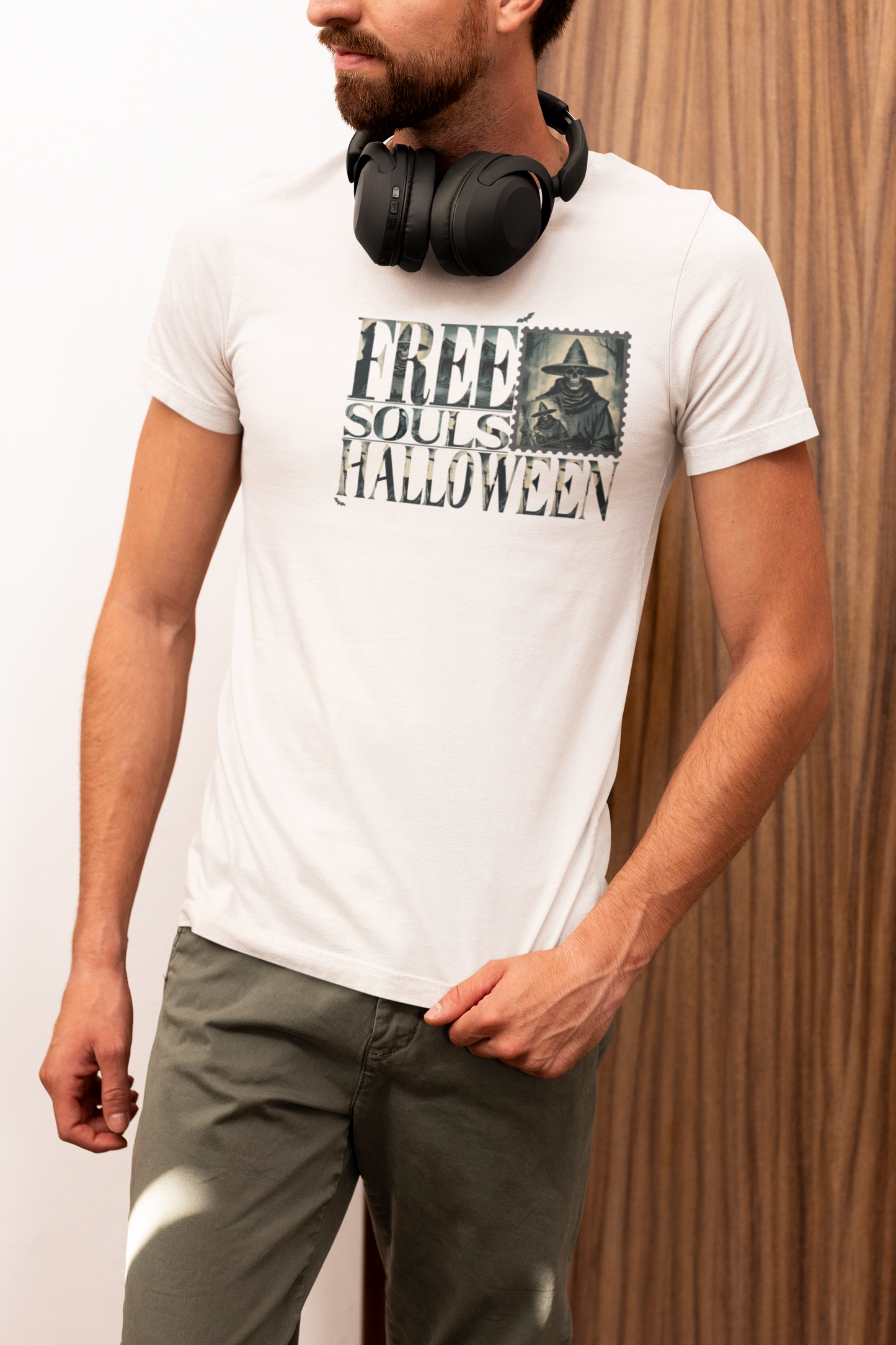Men's Halloween T-shirt "Free Souls" - Fall Fashion with a Rebel Attitude and Free Spirit with a Gothic Touch and Wild Spirit
