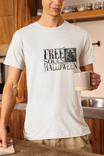 Men's Halloween T-shirt "Free Souls" - Fall Fashion with a Rebel Attitude and Free Spirit with a Gothic Touch and Wild Spirit